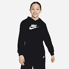 ДЕТСКИ СУИТШЪРТ ЗА МОМИЧЕ NIKE NSW CLUB FLC CRP HDY HBR BLACK ДЕТСКИ СУИТШЪРТ ЗА МОМИЧЕ NIKE NSW CLUB FLC CRP HDY HBR BLACK