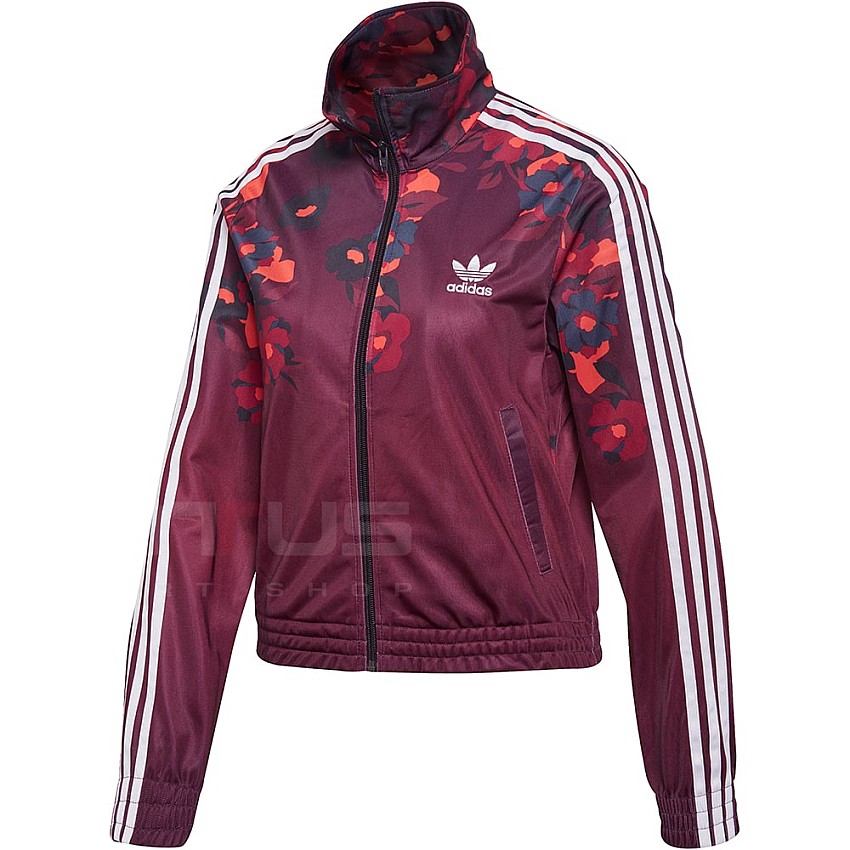 adidas track top burgundy