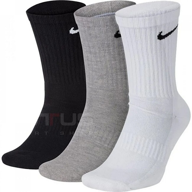 ЧОРАПИ NIKE EVERYDAY LTWT CREW 3PR B/W/G