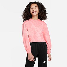 ДЕТСКА БЛУЗА ЗА МОМИЧЕ NIKE NSW JRSY CREW WASH CRIMSON
