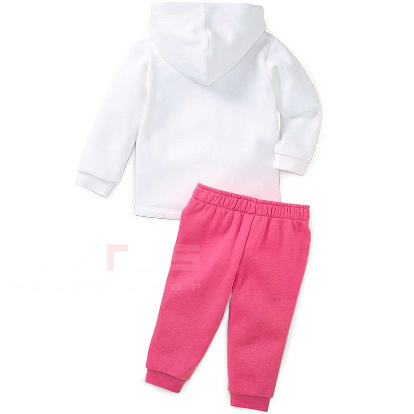 БЕБЕШКИ СПОРТЕН ЕКИП ЗА МОМИЧЕ PUMA MINICATS COLORBLOCK JOGGER FL WHITE/PINK