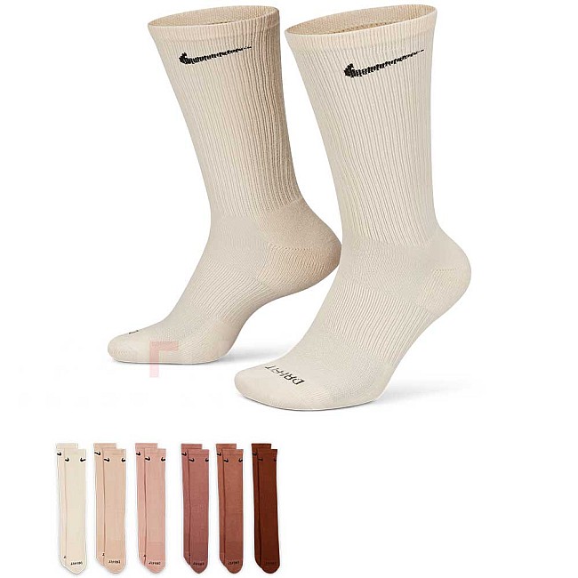 ЧОРАПИ NIKE EVERYDAY PLUS CUSH CREW 6PR - 132 PEARL/BEIGE