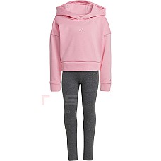 ДЕТСКИ СПОРТЕН ЕКИП ЗА МОМИЧЕ ADIDAS HOOD FL TS PINK