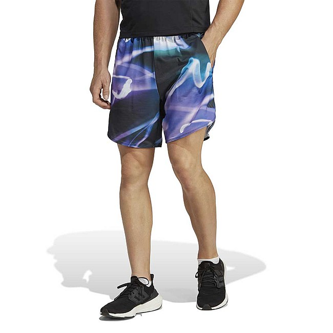МЪЖКИ КЪСИ ПАНТАЛОНИ ADIDAS D4T HR AOP 7IN SHORT VIOLET/BLUE
