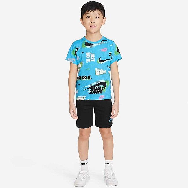 ДЕТСКИ СПОРТЕН ЕКИП ЗА МОМЧЕ NIKE ACTIVE JOY SHORT SET BLUE/BLACK
