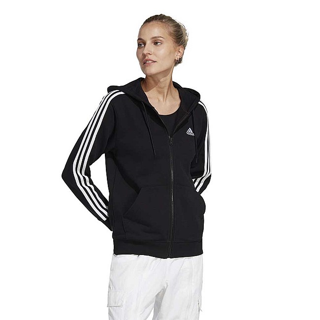 ДАМСКО ГОРНИЩЕ ADIDAS 3S FT FZ R HD BLACK/WHITE