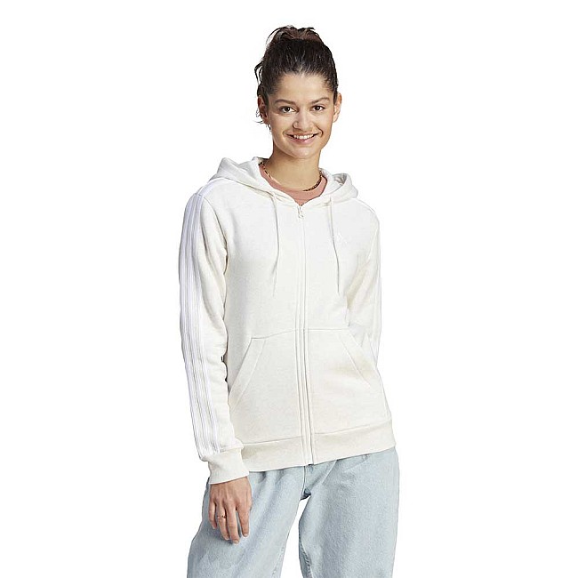 ДАМСКО ГОРНИЩЕ ADIDAS 3S FL FZ HD WHITE MEL