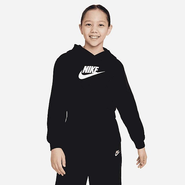 ДЕТСКИ СУИТШЪРТ ЗА МОМИЧЕ NIKE NSW CLUB FLC CRP HDY HBR BLACK