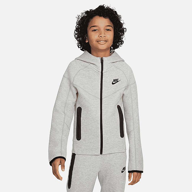 ДЕТСКО ГОРНИЩЕ ЗА МОМЧЕ NIKE NSW TECH FLC F DK GREY HTHR