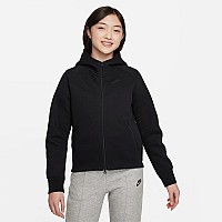 ДЕТСКО ГОРНИЩЕ ЗА МОМИЧЕ NIKE NSW TCH FLC HD FZ LS BLACK