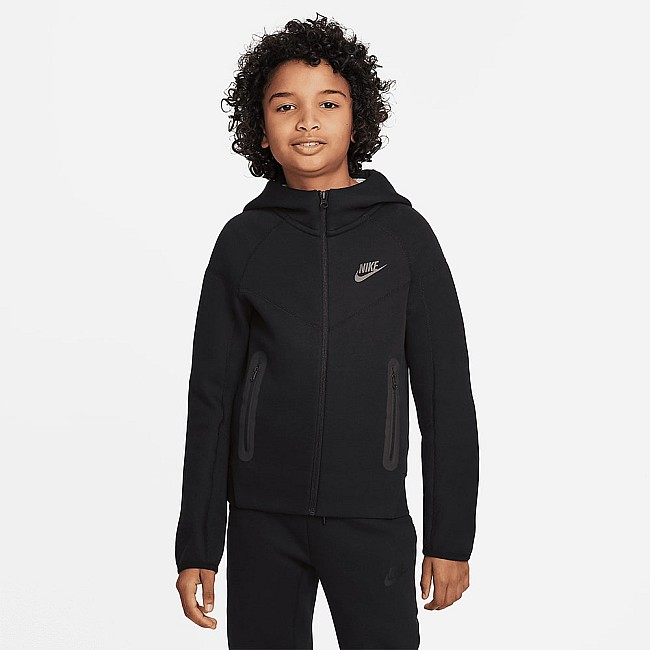 ДЕТСКО ГОРНИЩЕ ЗА МОМЧЕ NIKE NSW TECH FLC FZ BLACK