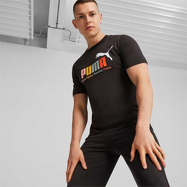 МЪЖКА ТЕНИСКА PUMA ESS MULTICOLOR TEE BLACK
