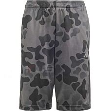 ДЕТСКИ КЪСИ ПАНТАЛОНИ ЗА МОМЧЕ ADIDAS IP3982 J TR-ES AOP SH СИВИ
