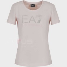ДАМСКА ТЕНИСКА EA7 EMPORIO ARMANI 3DTT21 TRAIN LOGO SERIES W TEE SS FANCY STRASS РОЗОВА