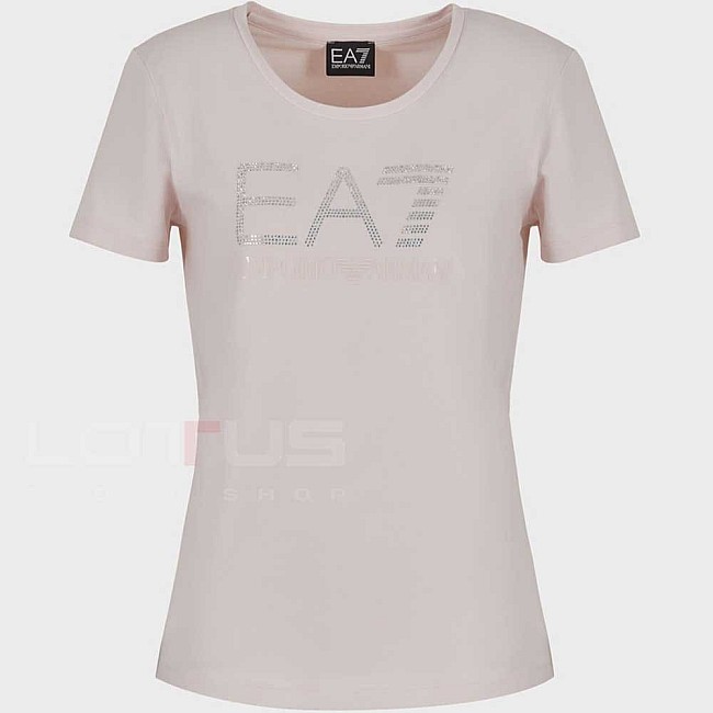 ДАМСКА ТЕНИСКА EA7 EMPORIO ARMANI 3DTT21 TRAIN LOGO SERIES W TEE SS FANCY STRASS РОЗОВА