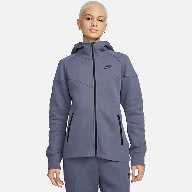 ДАМСКО ГОРНИЩЕ NIKE NSW TCH FLC WR FZ HDY СИВО-СИНЬО
