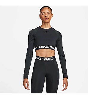 ДАМСКА БЛУЗА NIKE PRO DF 365 CROP LS ЧЕРНА