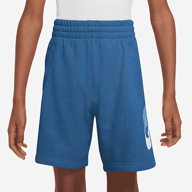 ДЕТСКИ КЪСИ ПАНТАЛОНИ NIKE NSW CLUB FT SHORT HBR СИНИ