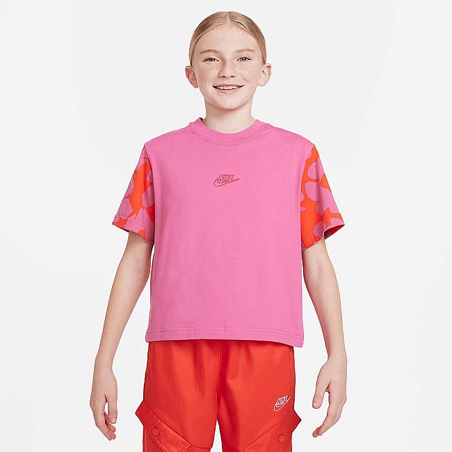 ДЕТСКА ТЕНИСКА ЗА МОМИЧЕ NIKE NSW TEE BOXY FLORAL РОЗОВА