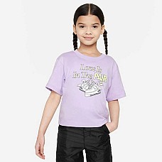 ДЕТСКА ТЕНИСКА ЗА МОМИЧЕ NIKE G SWEET SWOOSH PAIR TEE БЛЕДОЛИЛАВА