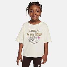 ДЕТСКА ТЕНИСКА ЗА МОМИЧЕ NIKE G SWEET SWOOSH PAIR TEE БЕЖОВА