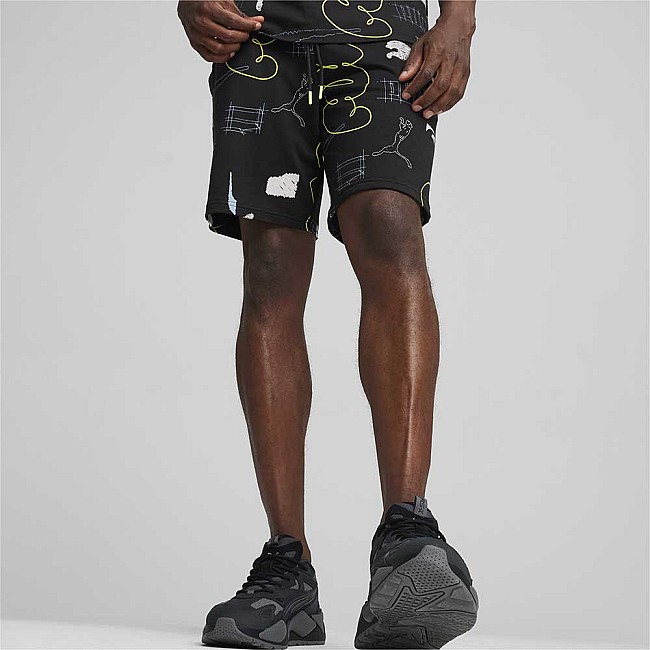 МЪЖКИ КЪСИ ПАНТАЛОНИ PUMA 62430901 CLASSICS BRAND LOVE AOP SHORTS 8IN TR ЧЕРНИ