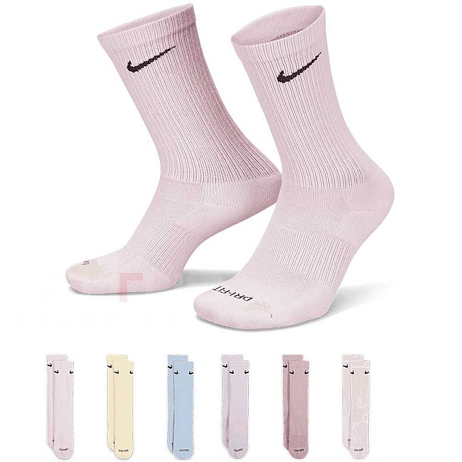 ЧОРАПИ NIKE ED PLS CSH CRW 6PR - 132 БЕЛИ/РОЗОВИ/ЖЪЛТИ