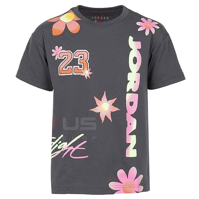 ДЕТСКА ТЕНИСКА ЗА МОМИЧЕ NIKE G DELORIS JORDAN SS TEE ТЪМНОСИВА