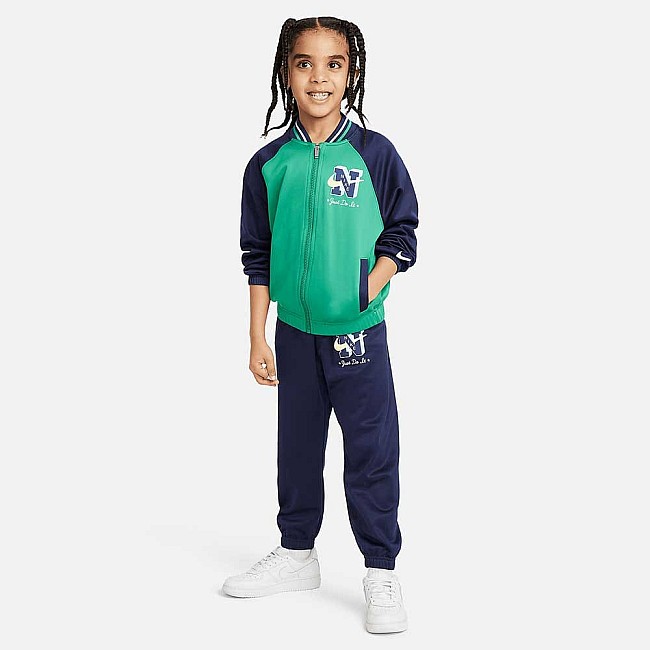 ДЕТСКИ СПОРТЕН ЕКИП ЗА МОМЧЕ NIKE NSW NEXT GEN TRICOT SET ТЪМНОСИН/ЗЕЛЕН