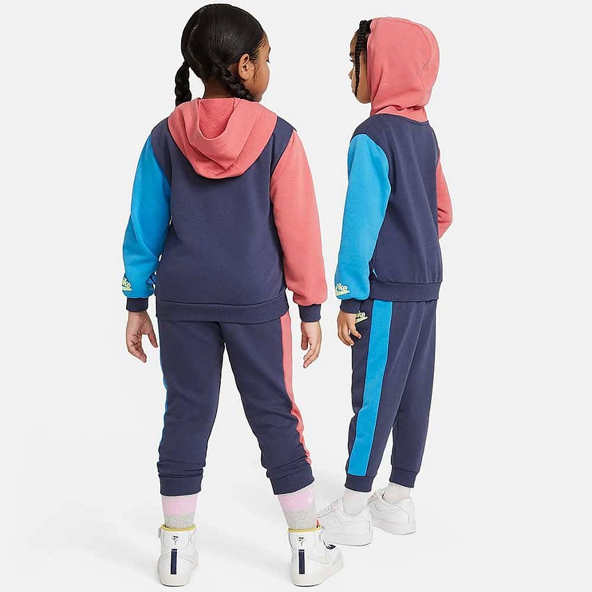 ДЕТСКИ СПОРТЕН ЕКИП ЗА МОМЧЕ NIKE COLOR BLOCKED JOGGER SET СИН/КАФЯВ