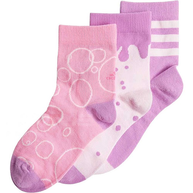 ДЕТСКИ ЧОРАПИ ЗА МОМИЧЕ ADIDAS IY2673 KIDS GRF 3PP РОЗОВИ/ЛИЛАВИ