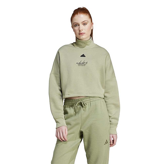 ДАМСКА БЛУЗА ADIDAS JE3899 W BLUV Q3 C SWT ЗЕЛЕНА