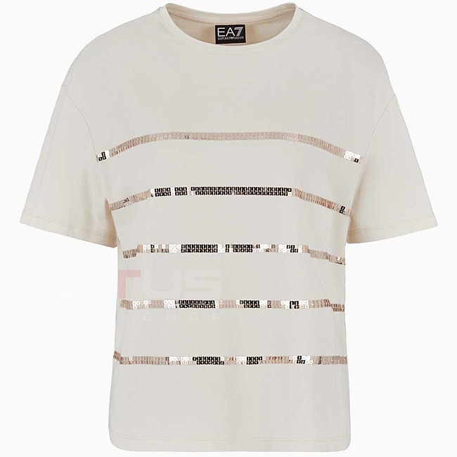 ДАМСКА ТЕНИСКА EA7 EMPORIO ARMANI 6DTT26-1120 TRAIN PRECIOUS W TEE SS КРЕМАВА
