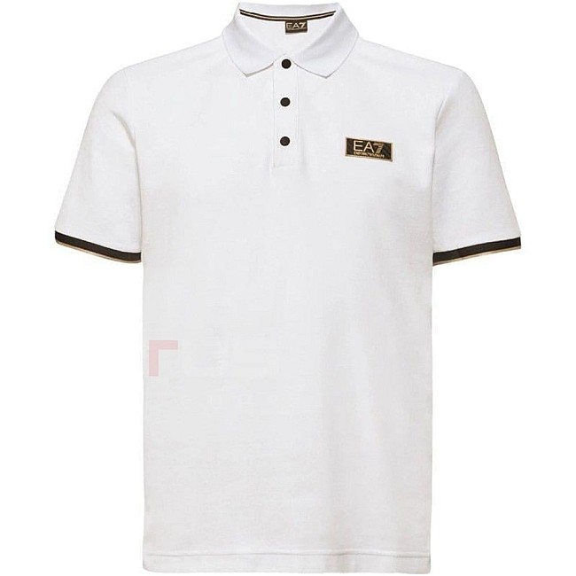 МЪЖКА ТЕНИСКА EA7 EMPORIO ARMANI 7M000022-U0002 TRAIN GOLD LABEL M POLO PIMA PQ БЯЛА