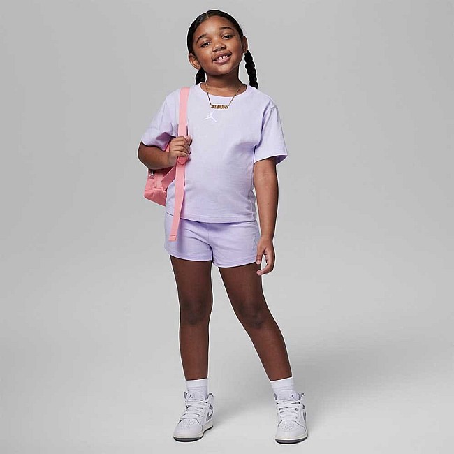 ДЕТСКИ СПОРТЕН ЕКИП ЗА МОМИЧЕ NIKE G JORDAN ESSENTIAL SHORT SET БЛЕДОЛИЛАВ