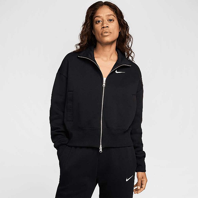 ДАМСКО ГОРНИЩЕ NIKE FZ3204-010 NSW PHNX FLC OS TRK JKT ЧЕРНО