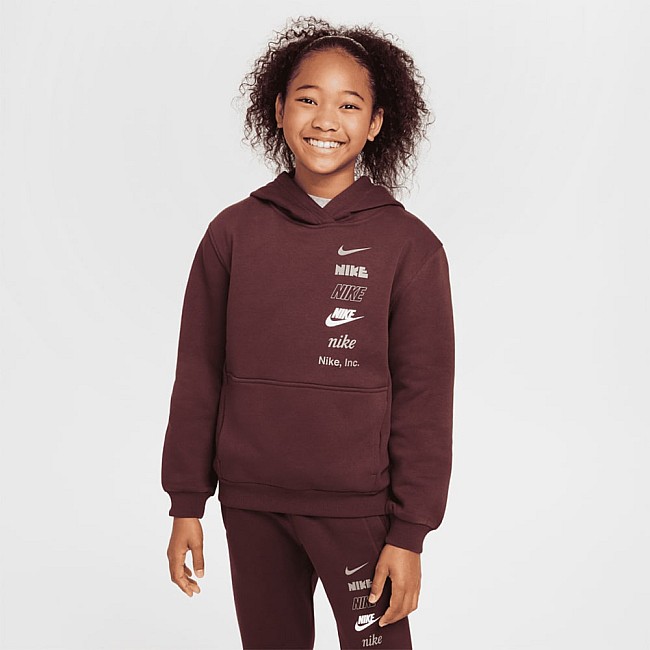 ДЕТСКИ СУИТШЪРТ ЗА МОМЧЕ NIKE HQ0970-652 NSW CLUB FLC HDY MLOGO БОРДО