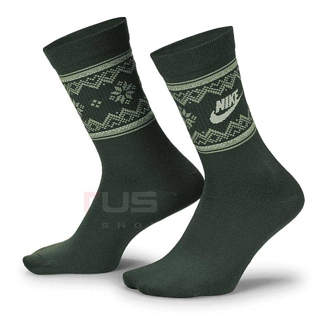 ЧОРАПИ NIKE FZ3071-338 ESS CRW 1PR-200 FAIR ISLE ЗЕЛЕНИ