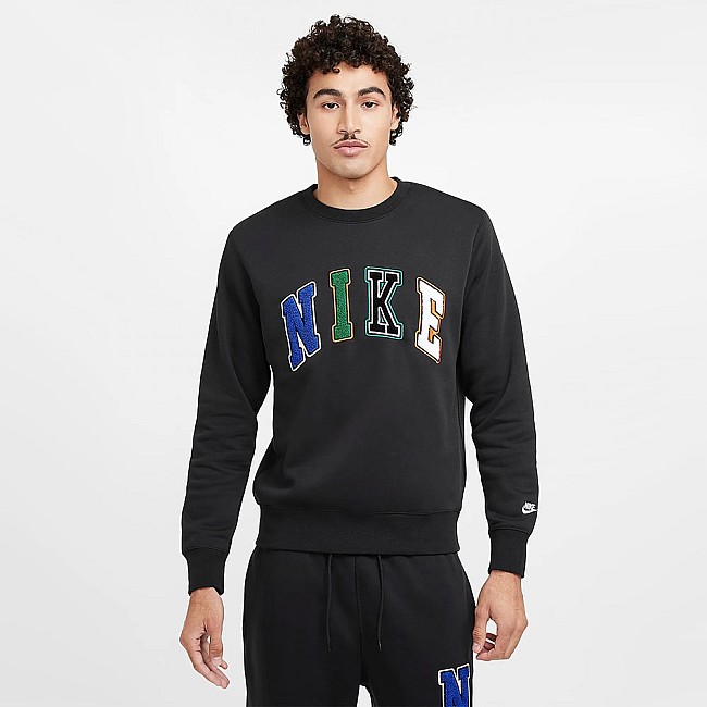МЪЖКА БЛУЗА NIKE FZ0879-010 CLUB BB CREW LETTERS ЧЕРНА