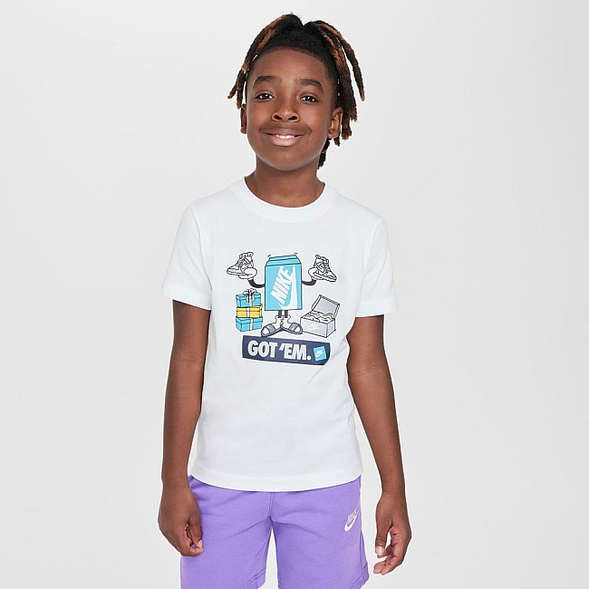 ДЕТСКА ТЕНИСКА ЗА МОМЧЕ NIKE HF5995-100 NSW TEE BOXY GOT EM БЯЛА