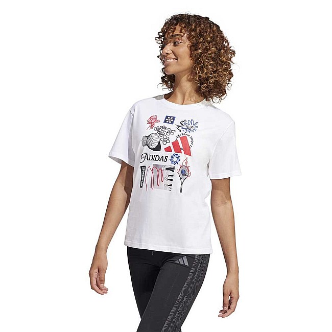 ДАМСКА ТЕНИСКА ADIADS JN9097 C PHOTO TEE 2 БЯЛА