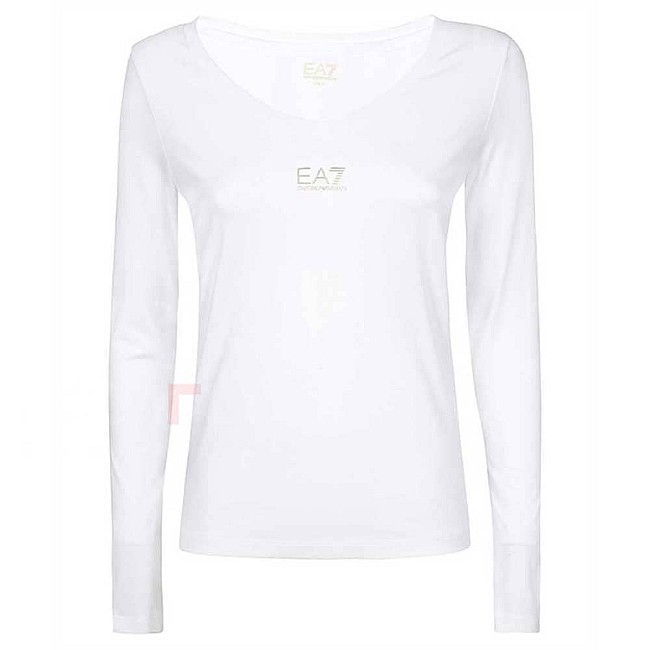 ДАМСКА БЛУЗА EA7 EMPORIO ARMANI 8NTT52-0101 TRAIN SHINY W TEE LS VN БЯЛА