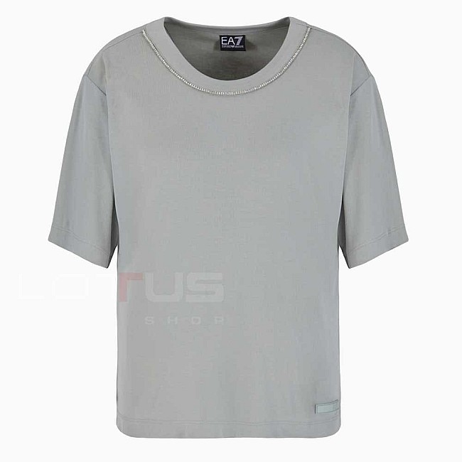 ДАМСКА ТЕНИСКА EA7 EMPORIO ARMANI 7W000340-U8023 PRECIOUS W TEE SS СИВО-ЗЕЛЕНА