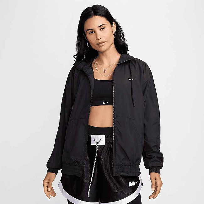 ДАМСКО ГОРНИЩЕ NIKE FV6298-010 NSW ESSNTL UV WVN JKT HD ЧЕРНО