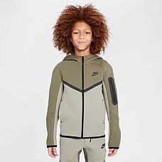 ДЕТСКО ГОРНИЩЕ ЗА МОМЧЕ NIKE HV5867-320 NSW TCH FLC FZ PD МАСЛИНЕНО ЗЕЛЕНО