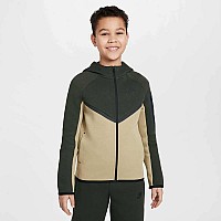 ДЕТСКО ГОРНИЩЕ ЗА МОМЧЕ NIKE HV5867-298 NSW TCH FLC FZ PD ТЪМНОЗЕЛЕНО/СВЕТЛОКАФЯВО