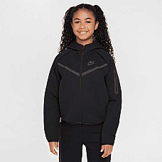 ДЕТСКО ГОРНИЩЕ ЗА МОМИЧЕ NIKE HV8695-010 NSW TCH FLC HD FZ LS PD ЧЕРНО