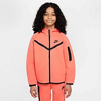 ДЕТСКО ГОРНИЩЕ ЗА МОМИЧЕ NIKE HV8695-814 NSW TCH FLC HD FZ LS PD КОРАЛОВО