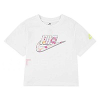 ДЕТСКА ТЕНИСКА ЗА МОМИЧЕ NIKE 36M612-001 FLOW-RAL BOXY GRAPHIC TEE БЯЛА