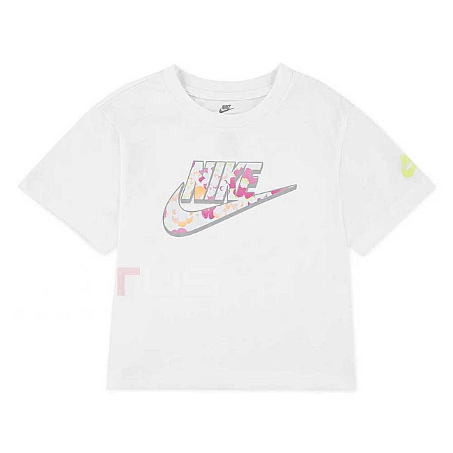 ДЕТСКА ТЕНИСКА ЗА МОМИЧЕ NIKE 36M612-001 FLOW-RAL BOXY GRAPHIC TEE БЯЛА